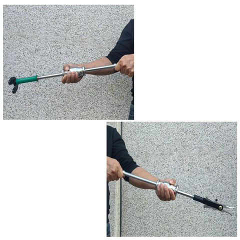 Internal bearing puller tool with slide hammer and U-shaped extractor; metal shaft and green grip for 16–45mm bearings.