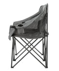 Side view of Portable Folding Double Duo Camping Chair Loveseat For Two with wine glass holder visible.
