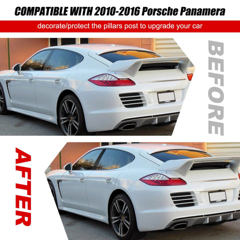 Panamera Pillar Post Trim Kit For 2010-2016 Porsche Glossy Black Door Window B Pillar Covers Made From Tough PC Material installed