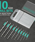 Top Shelf Hand Drill Set For Resin Crafts With 10 Precision Bits in a plastic case for easy organization and selection.