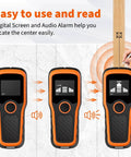 Advanced 5-In-1 Wall Scanner Stud Finder For Quick Dead-On Detection Of Wood Studs Metal Joists Pipes And Live Wires In Walls And Ceilings For DIYers And Pros Orange, digital screen