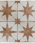 Kings Star Oxide Ceramic Tile Seventeen And Five Eighths Inch Square For Floor And Wall, Glazed Textured Low Sheen, star pattern design