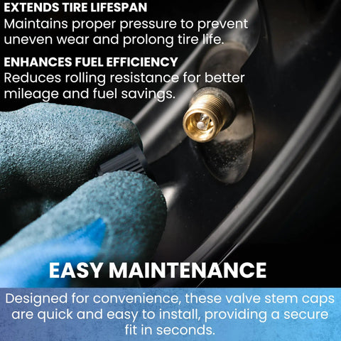 Installing TPMS Tire Valve Caps Set Of 4 Black Alligator EHA Secure Air Pressure Caps For Audi BMW Mercedes Porsche Tesla VW