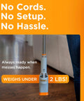 Rocket Cordless Air Broom For Indoor And Outdoor Cleaning Lightweight Rechargeable Power Blower on wood floor, ergonomic handle