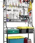 Heavy Duty Tool Storage Organizer For Garage And Workshop With Dual Level Rack And Shelves Top Hanging Tool Rack And Bottom Storage