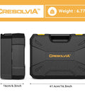 Front and side view of bulky black case for 339 Piece Tool Set For Home And Auto Repair, Comprehensive Hand Tool Kit