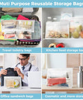 Multiple leakproof clear toiletry bags set of 4, TSA approved quart size zipper bags and large pouches in varied uses.