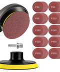 100Pcs 4 Inch Sanding Discs With Hook Loop Backing Pad For Angle Grinder Sander Attachment Compatible With Milwaukee DeWalt Makita 40 To 800 Grits Wood Metal Polishing displayed with grits 40 to 800 and drill adapter