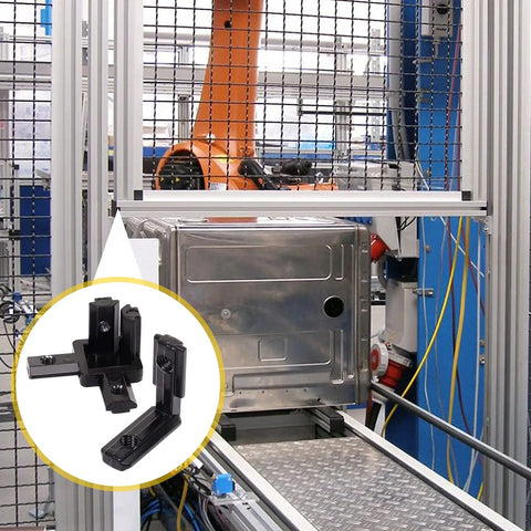 Installed 20Pcs 2020 Aluminum Extrusion Connectors 3 Way Corner Brackets L Slot T Slot Interior Joint Set 6mm for industrial frames