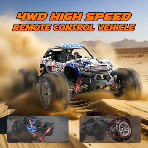 1/16 Scale Hobby Grade RC Monster Truck With 4WD Power And 36 KPH High Speed Off Road Beast on sandy terrain
