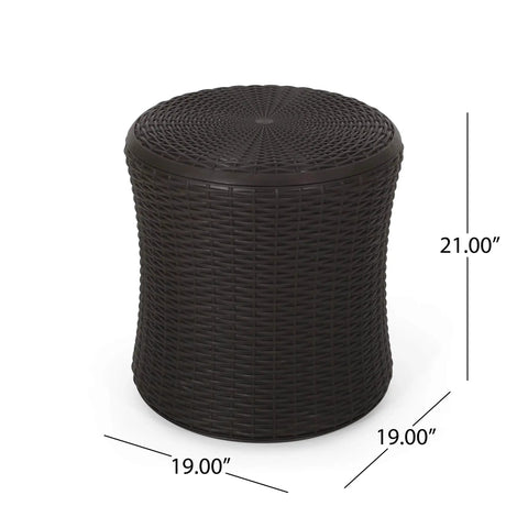 Wallice Outdoor Patio Table Dark Brown Built To Last With Weather Resistant Polypropylene Resin For Backyard Deck Or Patio Use