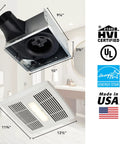 InVent Series Ceiling Bathroom Exhaust Fan With LED Light, Quiet 80 CFM, 0.7 Sones, Energy Star, white grille, installation guide