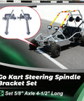 Heavy Duty Go Kart Steering Spindle Bracket Set With Four And A Half Inch Axle And Five Eighth Inch Shaft kit on track