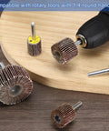 8 Piece 0.8 Inch Flap Wheel Set, 80 Grit Aluminum Oxide Mounted Flap Wheels with 1/4 Shank for Grinding in use with rotary tool