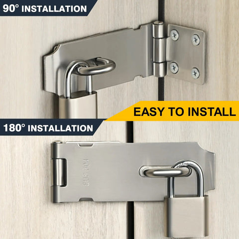 Heavy Duty 3 Inch Padlock Hasp Latch Rock Solid 304 Stainless Steel Security Bracket For Exterior Wood Doors And Metal Fence Gates Rust Free No Sweat Install