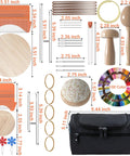 Speedweve Style Darning Loom Kit with 14 and 28 Hook Looms, 9 Needles, 100 Color Threads, Darning Mushroom, Crafting Tools, Bag