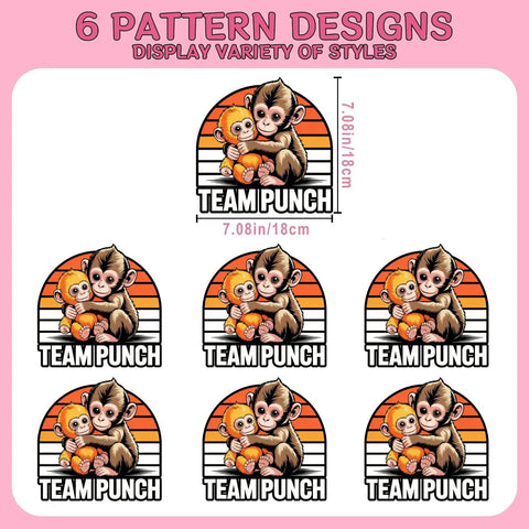 Cute Babys Monkey Punchs Trends Meme DTF Transfers For DIY Clothing And T Shirts Ready To Press Heat Transfer Stickers 7x7