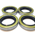 Pack Of 4 Beefy Double Lip Trailer Axle Hub Grease Seals 1.68 Inch By 2.56 Inch By 0.50 Inch For One Three Eighths Inch Axles Rubber