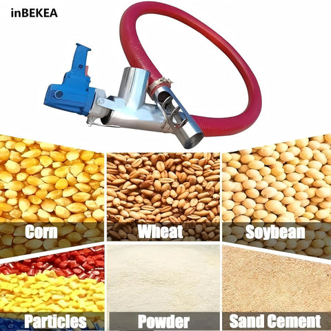 Built Tough Heavy Duty Screw Conveyor Portable Grain Suction Pump With 1500W 2500W Motor and red flexible hose