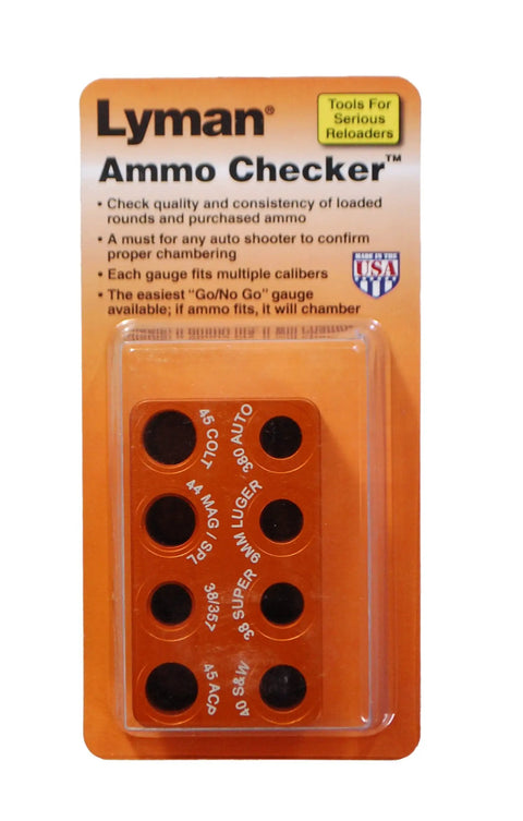 Handgun Ammo Checker Gauge Block Kit In Orange For Fast Reload Verification And Precise Cartridge Checks Pro Grade Pistol Reloading Tool Easy To Use Durable Construction, Lyman ammo checker