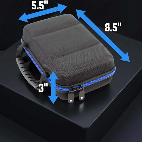 Heavy Duty Hard Shell Electronics Organizer Travel Case With Adjustable Cable Dividers And Zipper Pouches, 8.5x5.5x3 inches.