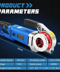High Power 2300W Electric Pipe Threader With Six Dies For Galvanized Iron Pipe, portable 110V threading tool, dimensions 52cm.