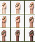 Hands showing Vegan HEMA Free Gel Nail Polish Kale 073 Soak Off UV LED Cure Cruelty Free 10ml on different skin tones.