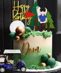 Badass Golf Cake Toppers With Golf Cart And Clay Figurine Dope Golfer Birthday Party Supplies on colorful birthday cake