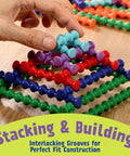 Playstix Construction Toy Set With Building Sticks For STEM Classrooms And Home Play Kid Friendly For Kids Ages 4 And Up 150 Piece Kit