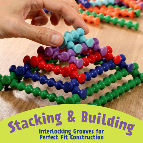Playstix Construction Toy Set With Building Sticks For STEM Classrooms And Home Play Kid Friendly For Kids Ages 4 And Up 150 Piece Kit