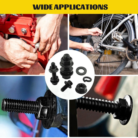 M8 Flange Hex Bolt Assortment Kit With Flat And Spring Washers And Hex Nuts, 164 Pc Metric Fastener Set in various uses