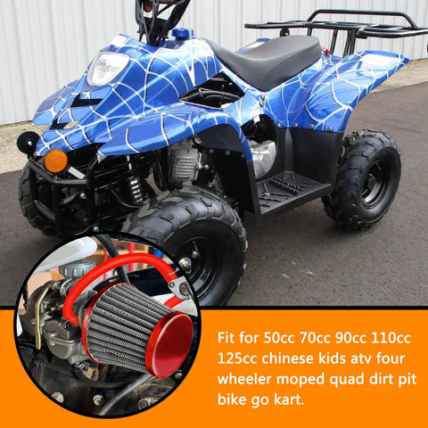 Blue ATV equipped with PZ20 Carburetor Kit With Air Filter CDI Box Ignition Coil Starter Solenoid Relay And Voltage Regulator for 50cc-125cc