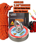 Beast Mode Heavy Duty 400 Lbs Neodymium Fishing Magnet Kit with 20M nylon rope and non-slip gloves for river and lake salvage.