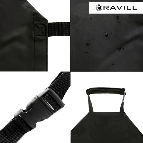 Close-up details of Black Waterproof Apron With Two Pockets 35 Inch Heavy Duty Plastic Dishwashing And All Purpose Work Apron