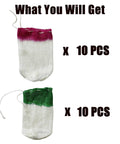 20 Pack Propane Lantern Mantles With U Shape Design And String Tie For Universal Fit On Outdoor Camping Lamps Green And Burgundy Tops.