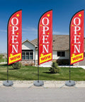 Now Open Feather Flag Pole Kit With Ground Stake Water Bag And Travel Bag Portable Outdoor Advertising Flag Banner Displayed