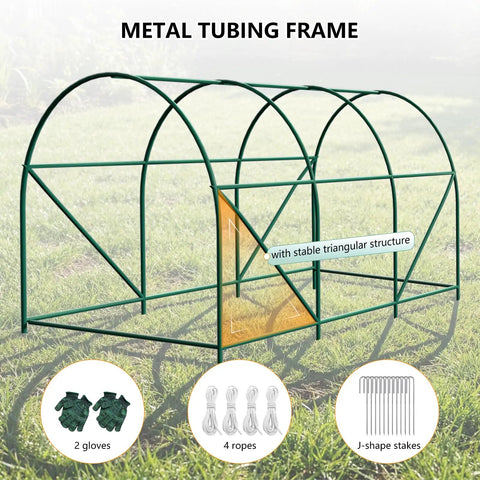 Heavy Duty Outdoor Walk In Greenhouse Shelter Built Tough For Real Backyard Growers, 10 By 7 By 7 Ft Big Garden Green House With Six Mesh Vent Windows, Roll Up Door, Reinforced Galvanized Steel Frame, Easy Setup, Weatherproof And Ready