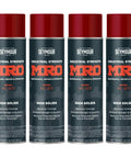 Industrial High Solids Red Spray Paint Enamel, 16 Oz Aerosol, Thick Even Coats That Lay Down Smooth And Resist Runs, Pack Of Four