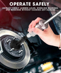 Using 16-Piece Blind Hole Collet Bearing Race And Seal Puller Kit With Slide Hammer for bearing removal on car wheel.