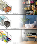 Clear Acrylic Stackable Storage Drawers Two Pack For Fridge Freezer Pantry And Bathroom See Through Plastic Organizer Bins multiple uses