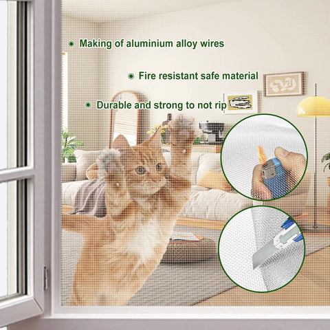 Aluminum Window Screen Mesh Roll 3x25 Insect Screen for Sliding Doors Patio Balcony DIY Installation heavy duty silver