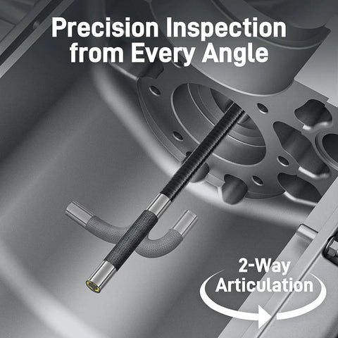10ft Articulating Borescope For Mechanics And HVAC Inspections Two Way Camera Probe Lets You Steer Up Down And Around Tight Corners