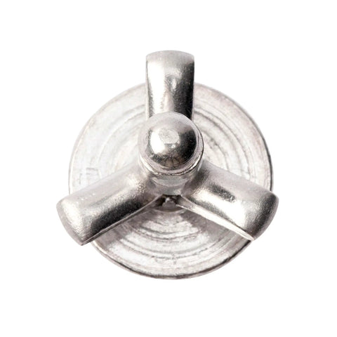 Top view of a 50 Pack Aluminum Pop Rivet 3/16 Inch Grip, 1 Inch Length, Large Head, Tri Fold Expanding Rivet, 5/8 Inch Flange, Silver.