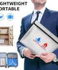 Heavy Duty Fireproof Document Pouches Set With Silicone Coated Exterior And Aluminum Foil Lining, held by man