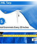 8x10 Ft Tarp Pack Of 4 Ultra Durable 5 Mil Waterproof Poly Tarps with reinforced edges and 20 inch grommets displayed