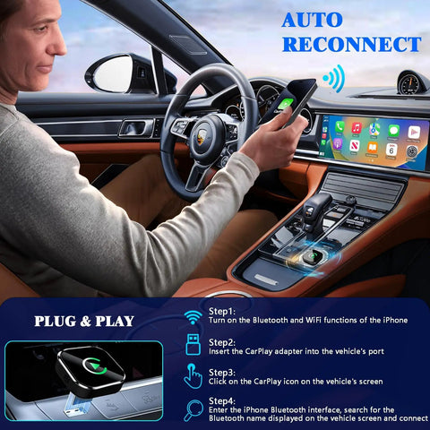 Upgrade Your Daily Grind With This Legit Wireless CarPlay Dongle For Tesla Cybertruck 2024 Plus Snap It In For Zero Fuss Streaming. A driver connects phone to dashboard.