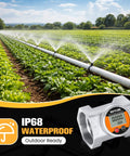 3 Inch Waterproof Outdoor Ready Water Flow Meter IP68 Digital Inline Fuel Flowmeter showcased with field irrigation system