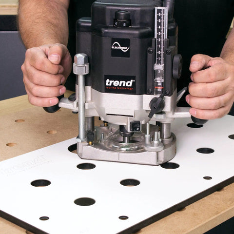 Heavy Duty Multi Functional Table Routing Jig Made For Mft Style Worktops And Plunge Router Setups with precision laminate surface.