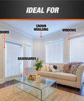 Living room showcasing ideal use for Alex Plus Acrylic Latex Caulk Plus Silicone 5.5 Ounce Sealant on doors, baseboards, windows, crown moulding.