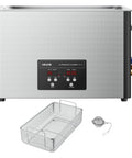 40kHz 30L Ultrasonic Cleaner With Digital Display And 480W Stainless Steel Heavy Duty Pro Grade Cleaning Machine For Carburetors Watch Parts Airbrush Tips And Small Hardware Includes Cleaning Basket For Deep Precise Cleaning, stainless steel tank and basket